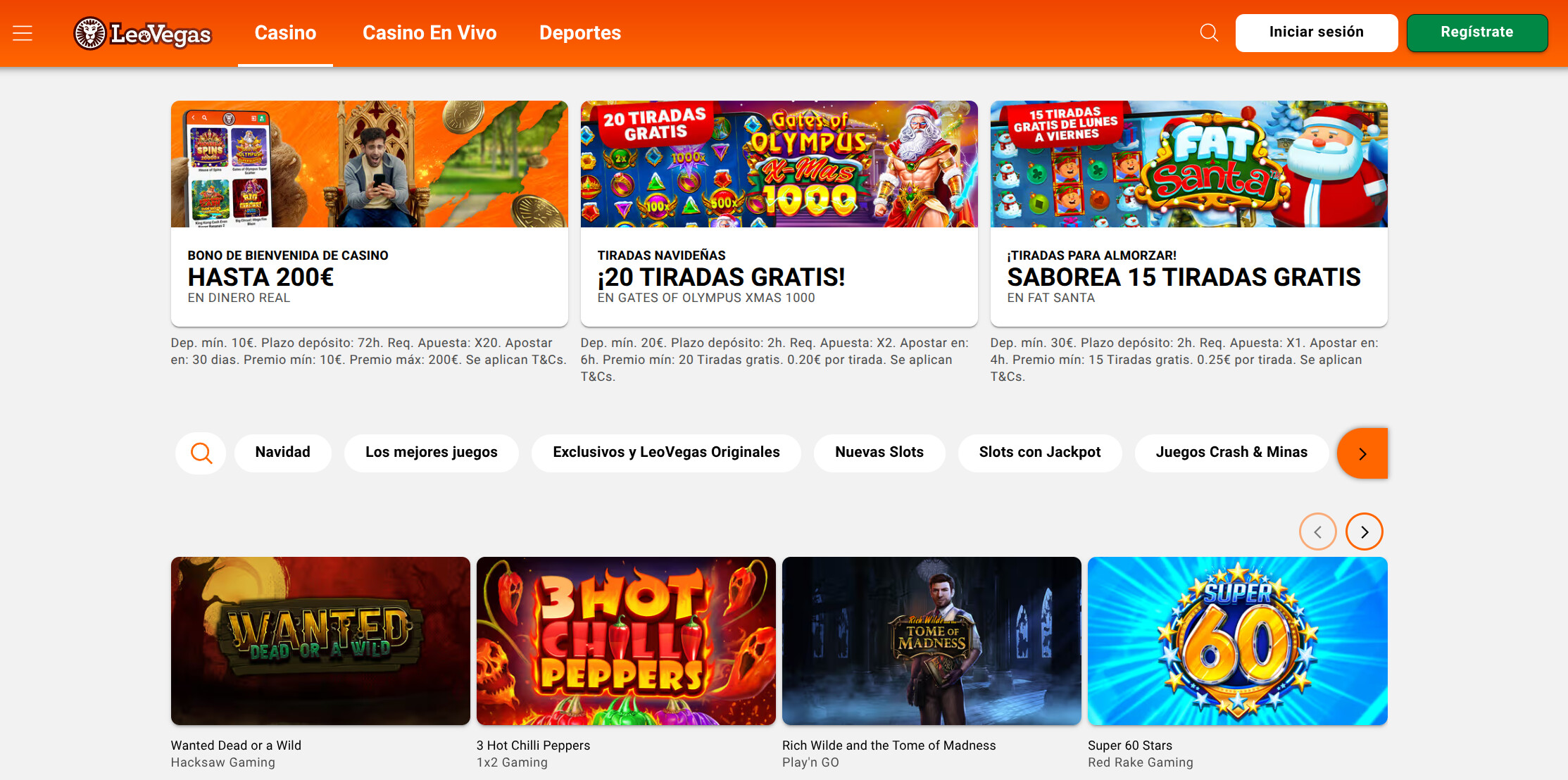 Captura de LeoVegas